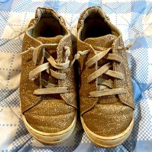 glittery gold shoes